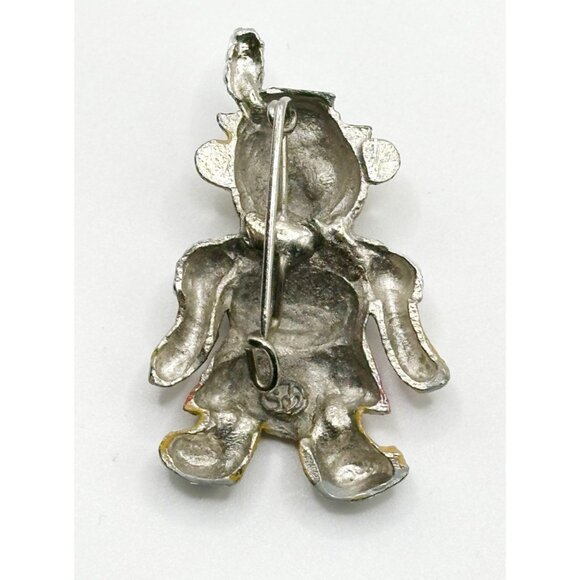 Vintage Enamel Pewter Oktoberfest Bear Pin Brooch German Dressed Female - Picture 2 of 2